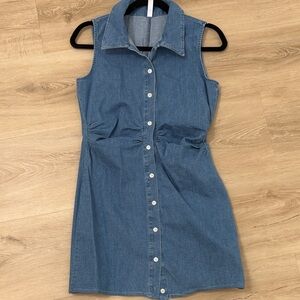 Zara Blue Denim Sleeveless Dress